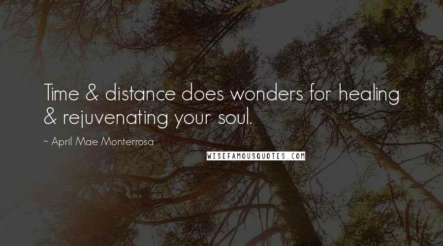 April Mae Monterrosa Quotes: Time & distance does wonders for healing & rejuvenating your soul.