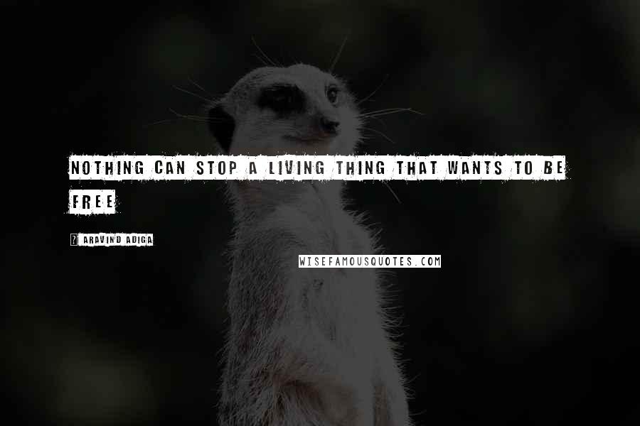 Aravind Adiga Quotes: Nothing can stop a living thing that wants to be free