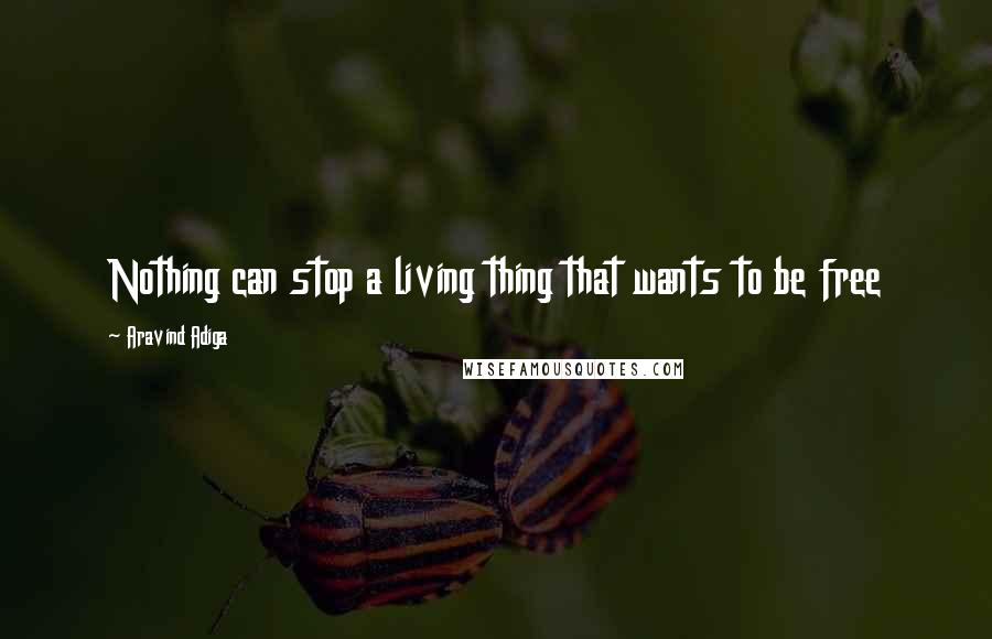 Aravind Adiga Quotes: Nothing can stop a living thing that wants to be free