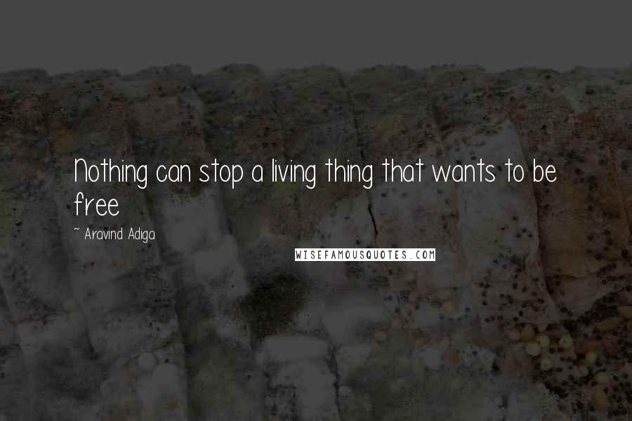 Aravind Adiga Quotes: Nothing can stop a living thing that wants to be free