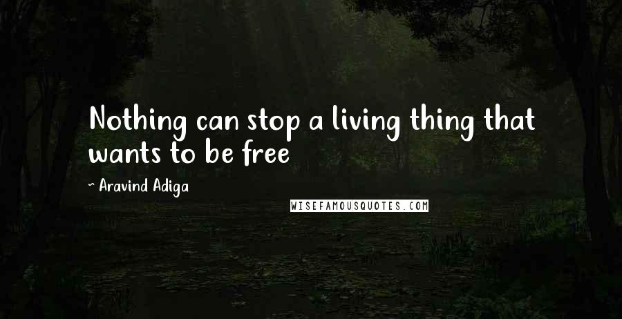 Aravind Adiga Quotes: Nothing can stop a living thing that wants to be free