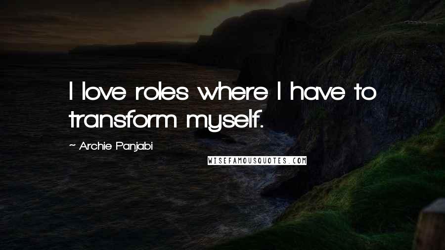 Archie Panjabi Quotes: I love roles where I have to transform myself.