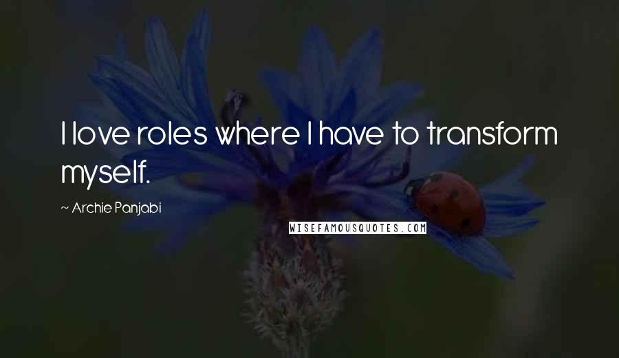 Archie Panjabi Quotes: I love roles where I have to transform myself.