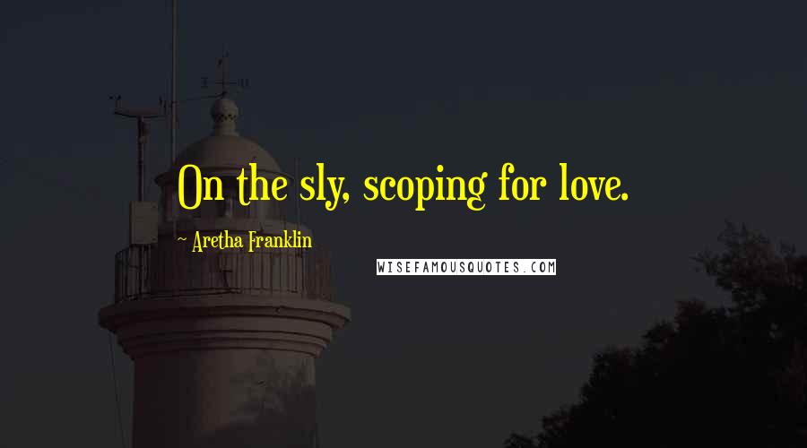 Aretha Franklin Quotes: On the sly, scoping for love.