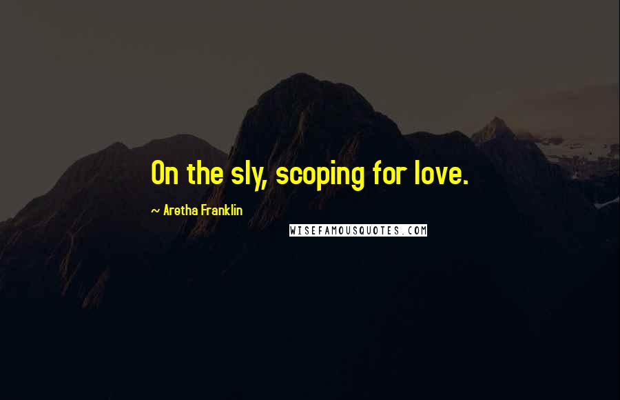 Aretha Franklin Quotes: On the sly, scoping for love.