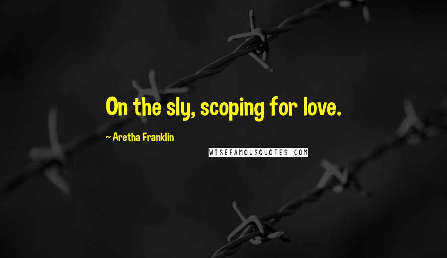 Aretha Franklin Quotes: On the sly, scoping for love.