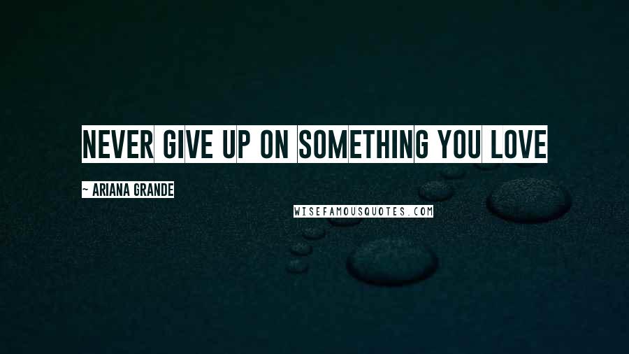 Ariana Grande Quotes: Never give up on something you love
