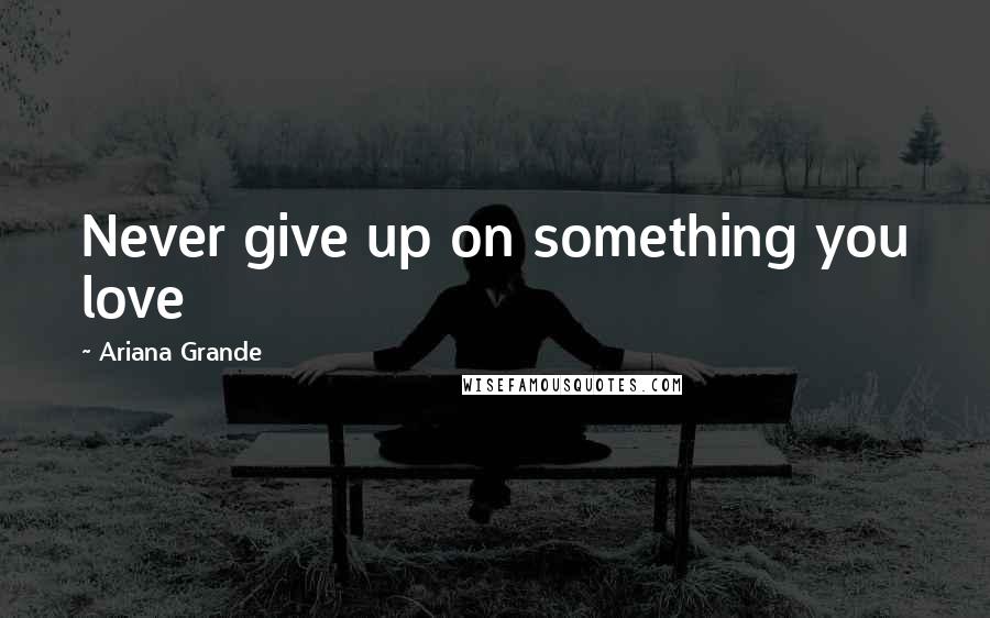 Ariana Grande Quotes: Never give up on something you love