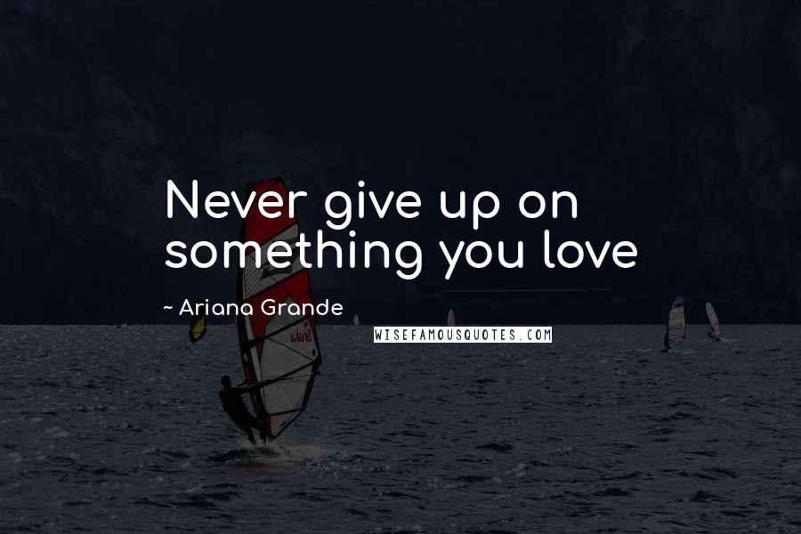 Ariana Grande Quotes: Never give up on something you love