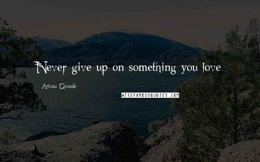 Ariana Grande Quotes: Never give up on something you love