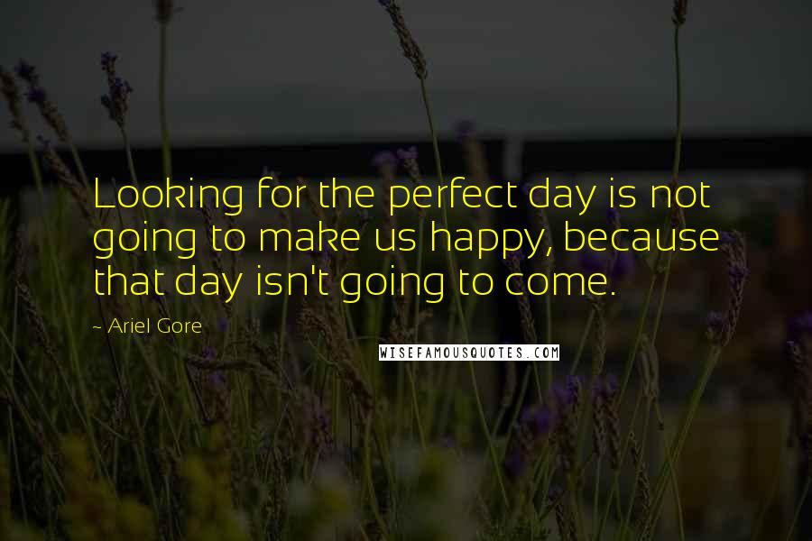 Ariel Gore Quotes: Looking for the perfect day is not going to make us happy, because that day isn't going to come.