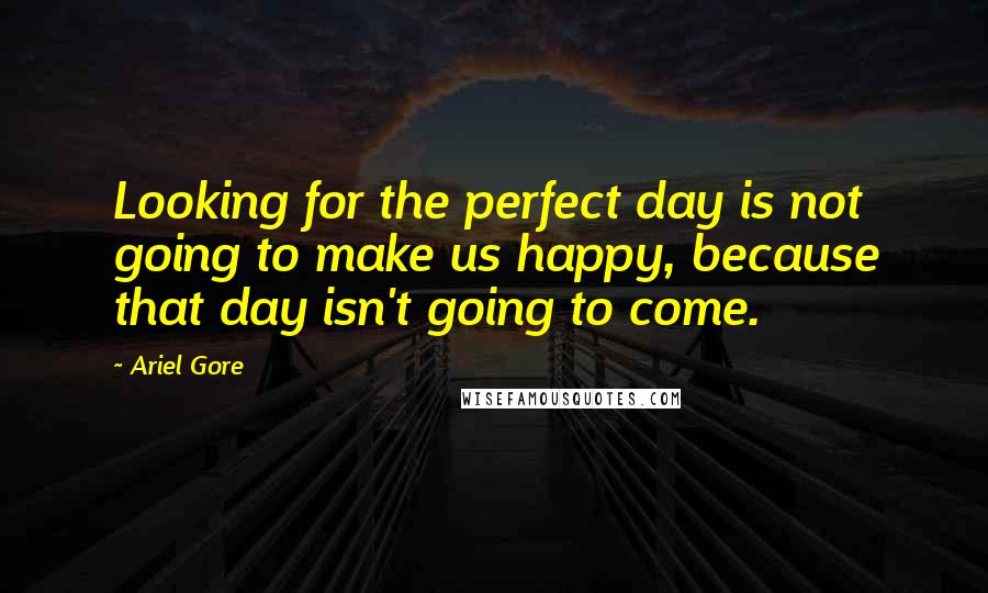 Ariel Gore Quotes: Looking for the perfect day is not going to make us happy, because that day isn't going to come.
