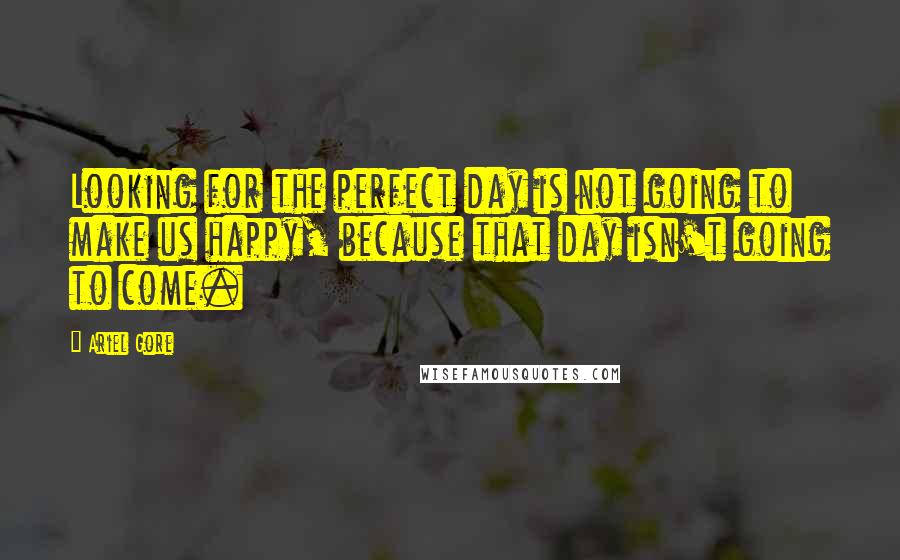 Ariel Gore Quotes: Looking for the perfect day is not going to make us happy, because that day isn't going to come.