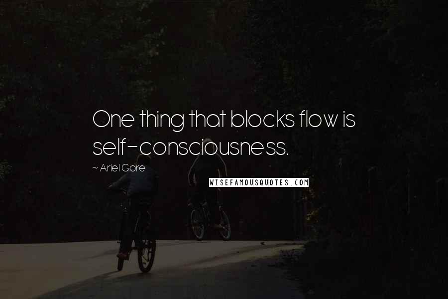 Ariel Gore Quotes: One thing that blocks flow is self-consciousness.