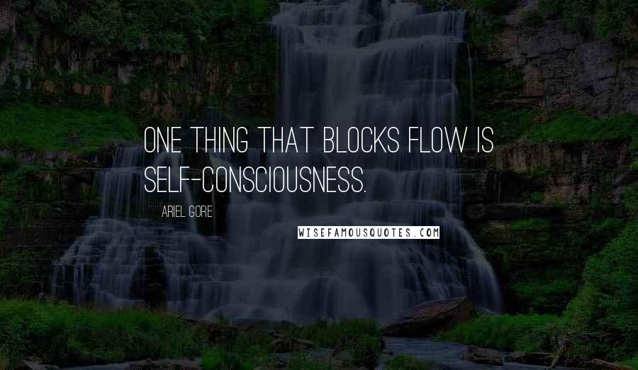 Ariel Gore Quotes: One thing that blocks flow is self-consciousness.