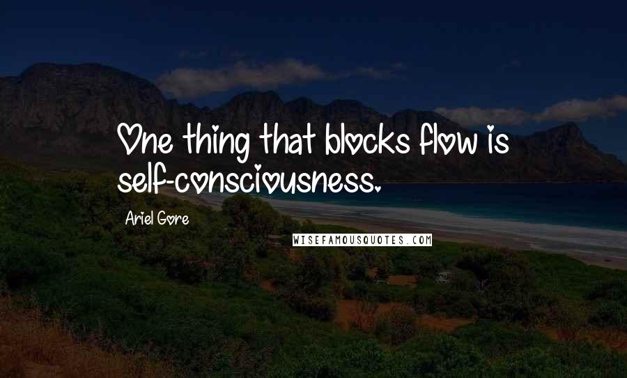 Ariel Gore Quotes: One thing that blocks flow is self-consciousness.