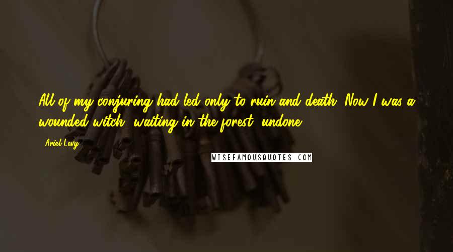 Ariel Levy Quotes: All of my conjuring had led only to ruin and death. Now I was a wounded witch, waiting in the forest, undone.