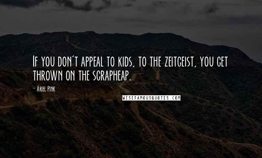 Ariel Pink Quotes: If you don't appeal to kids, to the zeitgeist, you get thrown on the scrapheap.