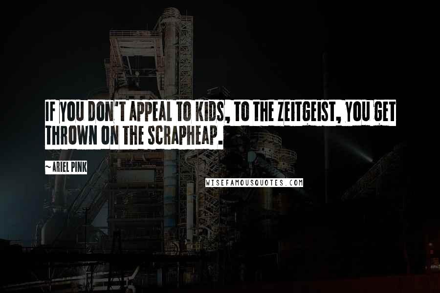 Ariel Pink Quotes: If you don't appeal to kids, to the zeitgeist, you get thrown on the scrapheap.