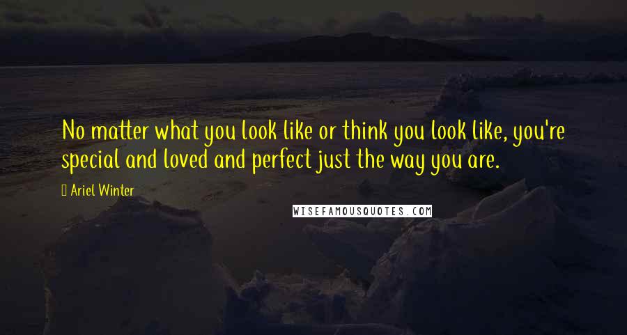 Ariel Winter Quotes: No matter what you look like or think you look like, you're special and loved and perfect just the way you are.