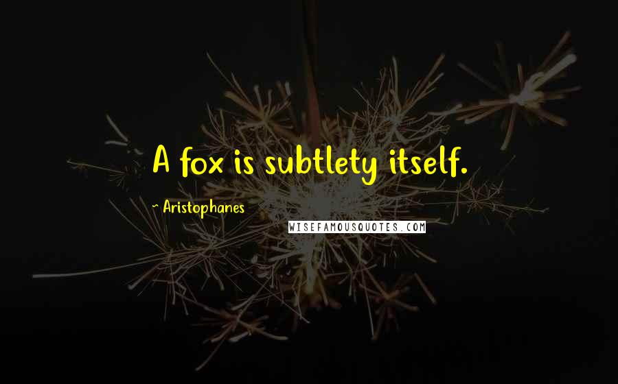 Aristophanes Quotes: A fox is subtlety itself.