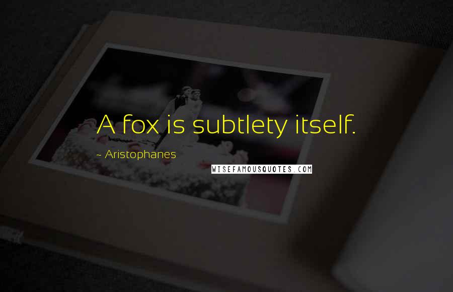 Aristophanes Quotes: A fox is subtlety itself.