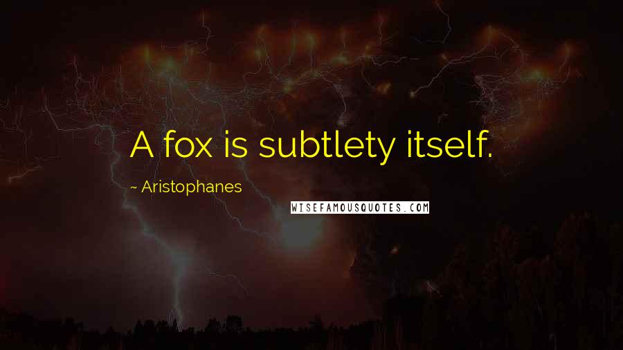 Aristophanes Quotes: A fox is subtlety itself.