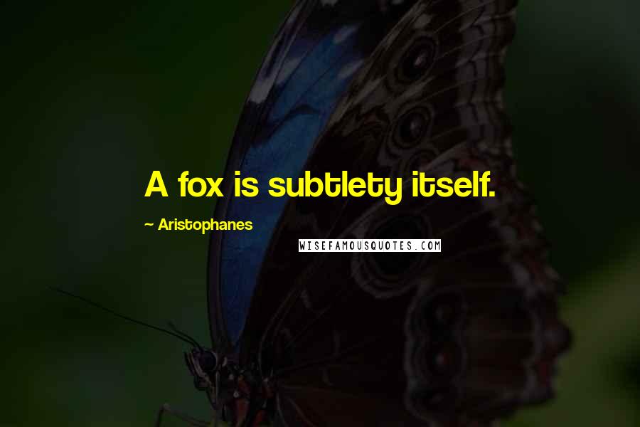 Aristophanes Quotes: A fox is subtlety itself.