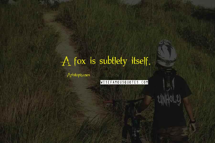 Aristophanes Quotes: A fox is subtlety itself.