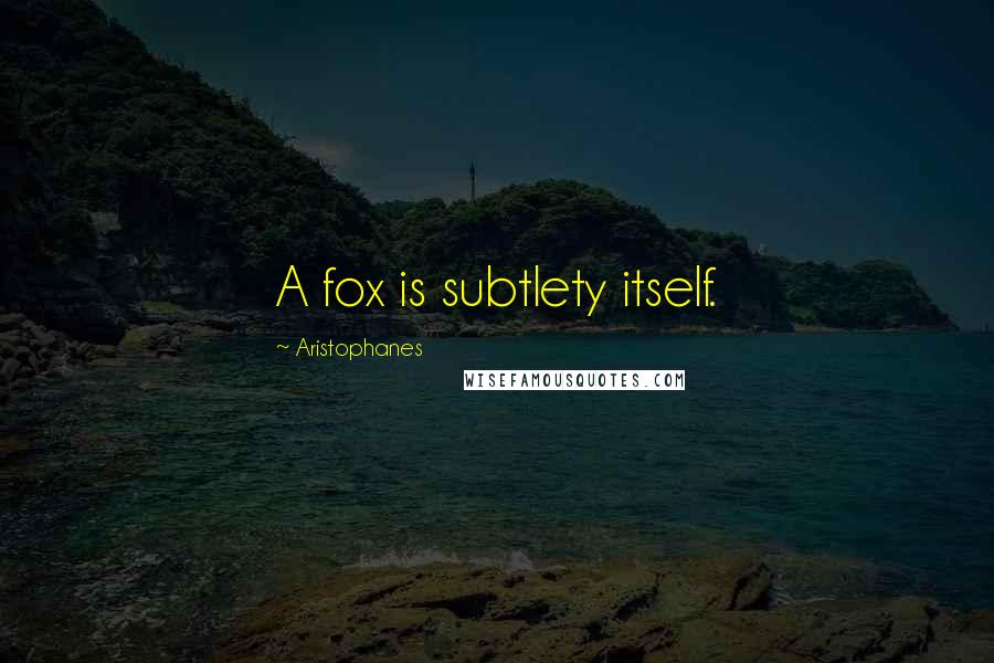 Aristophanes Quotes: A fox is subtlety itself.