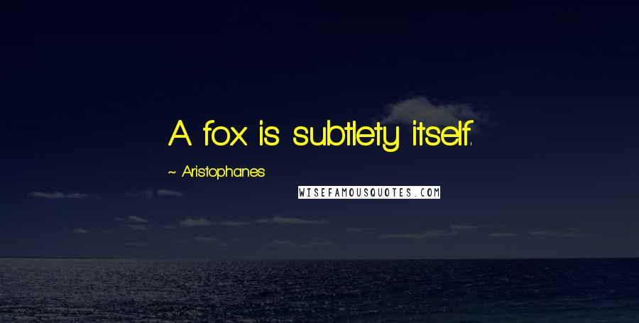Aristophanes Quotes: A fox is subtlety itself.