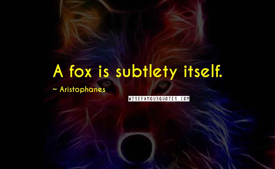 Aristophanes Quotes: A fox is subtlety itself.