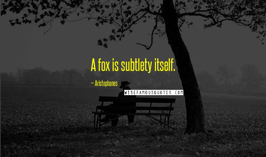 Aristophanes Quotes: A fox is subtlety itself.