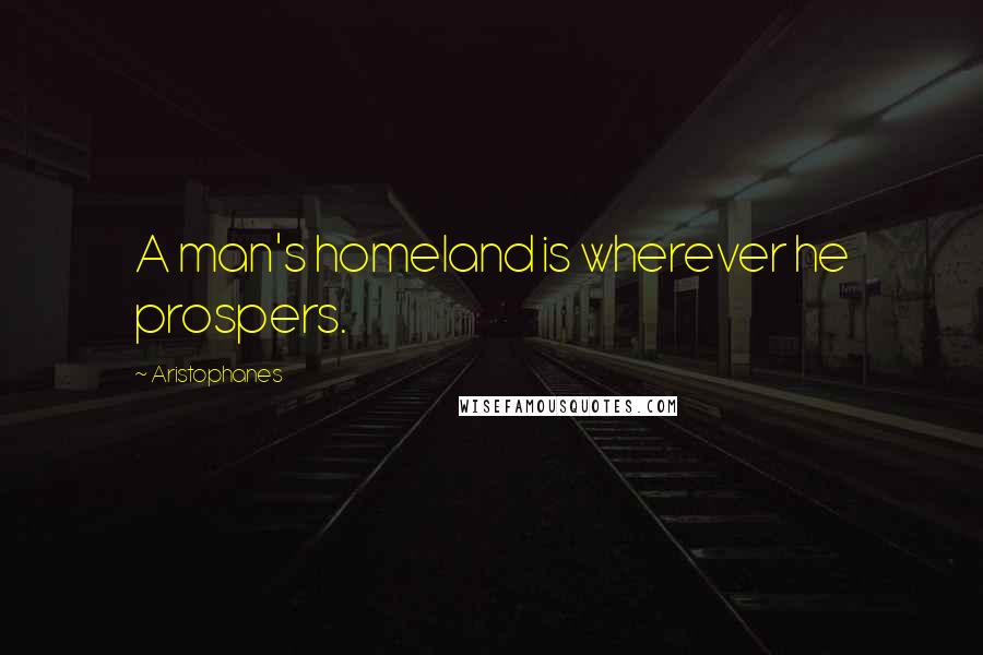 Aristophanes Quotes: A man's homeland is wherever he prospers.