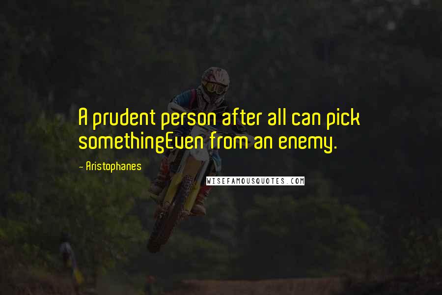 Aristophanes Quotes: A prudent person after all can pick somethingEven from an enemy.