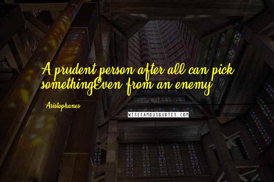 Aristophanes Quotes: A prudent person after all can pick somethingEven from an enemy.