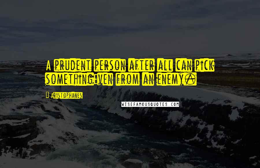 Aristophanes Quotes: A prudent person after all can pick somethingEven from an enemy.