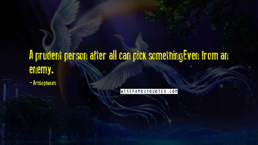 Aristophanes Quotes: A prudent person after all can pick somethingEven from an enemy.