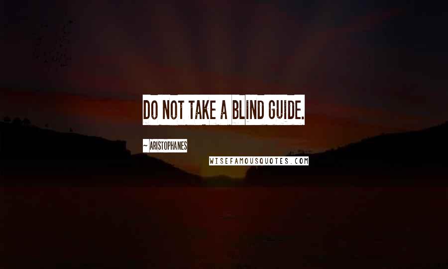 Aristophanes Quotes: Do not take a blind guide.