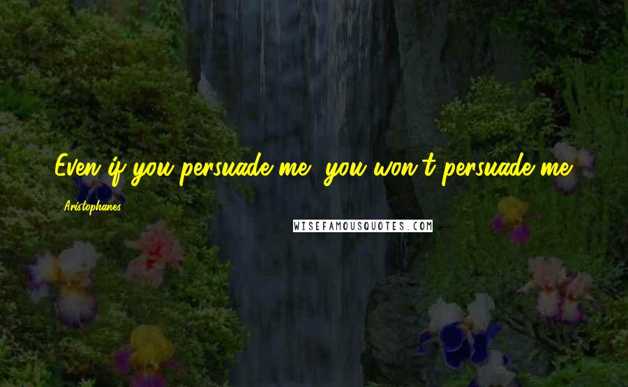 Aristophanes Quotes: Even if you persuade me, you won't persuade me.