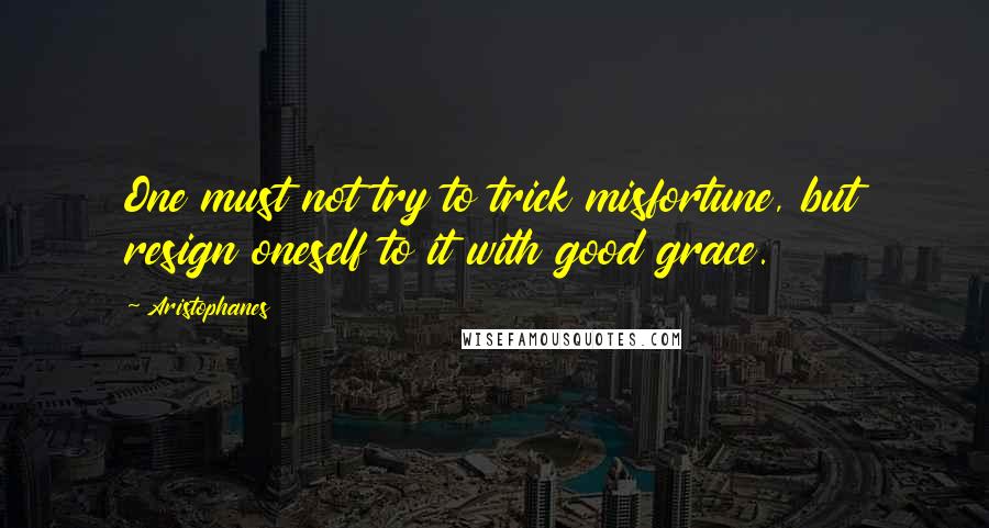 Aristophanes Quotes: One must not try to trick misfortune, but resign oneself to it with good grace.