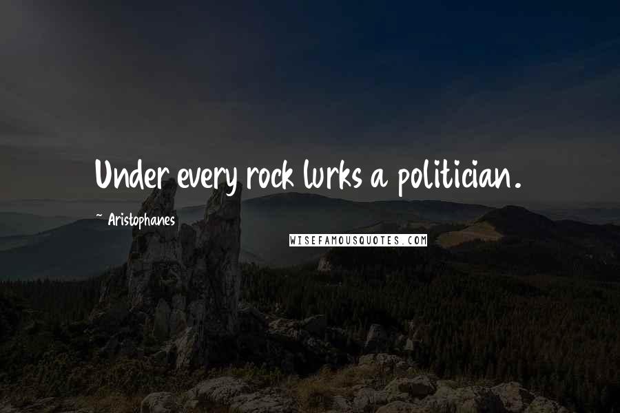 Aristophanes Quotes: Under every rock lurks a politician.