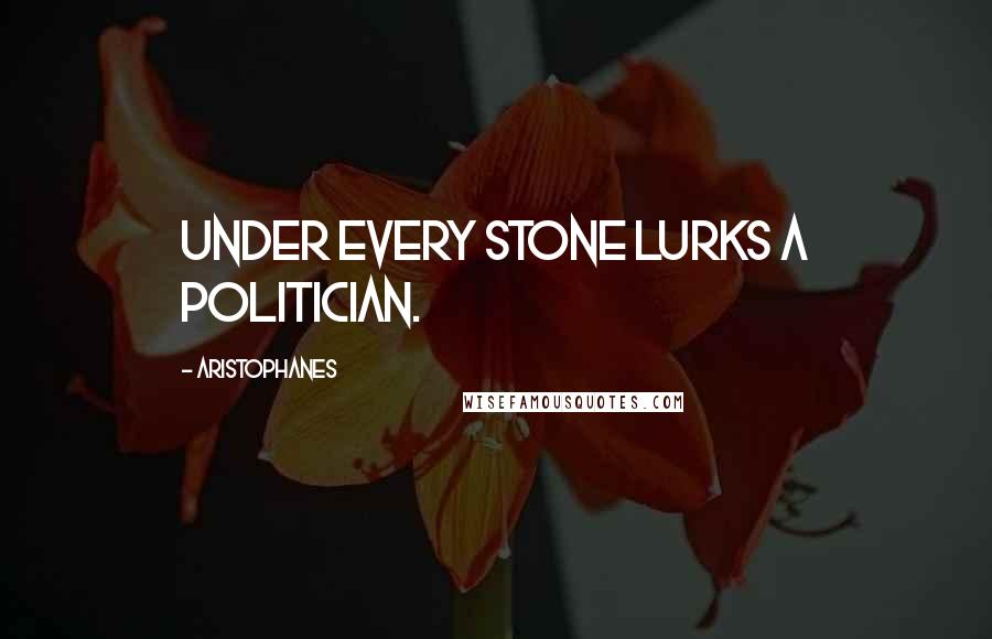 Aristophanes Quotes: Under every stone lurks a politician.