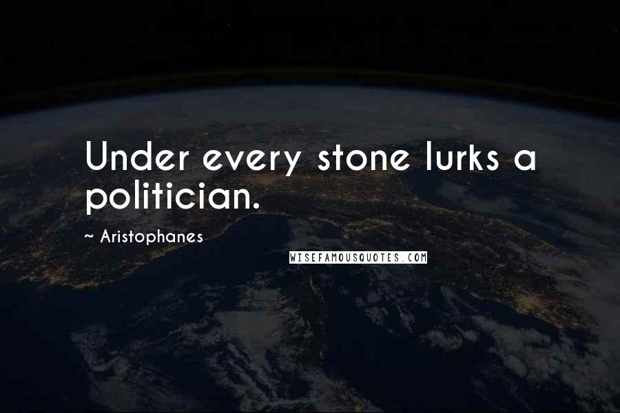 Aristophanes Quotes: Under every stone lurks a politician.