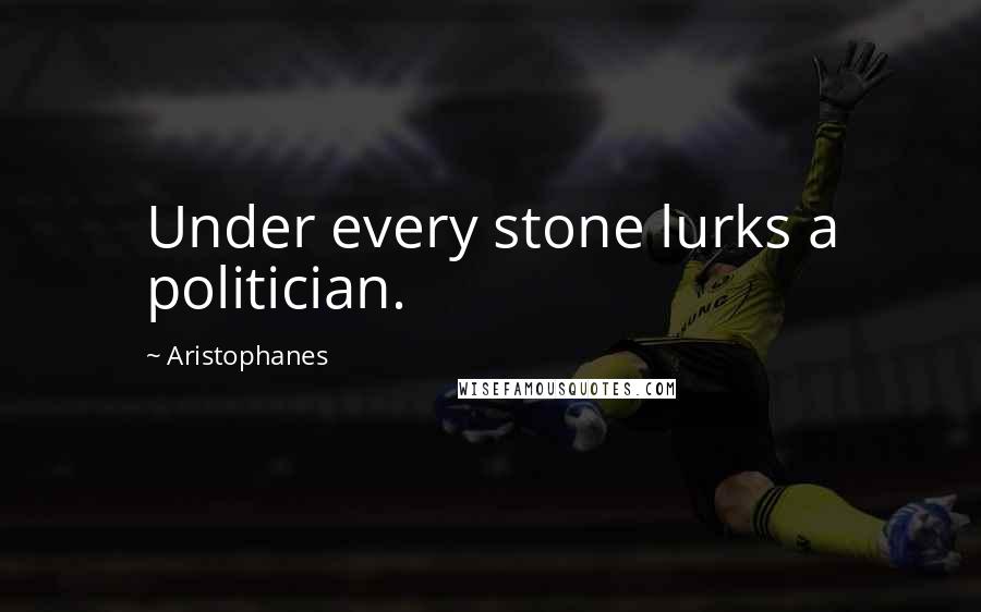 Aristophanes Quotes: Under every stone lurks a politician.