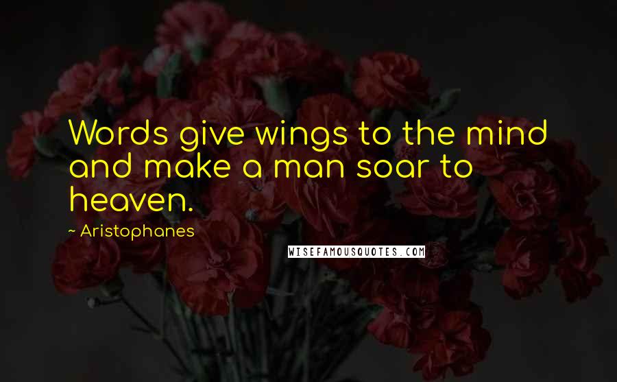 Aristophanes Quotes: Words give wings to the mind and make a man soar to heaven.