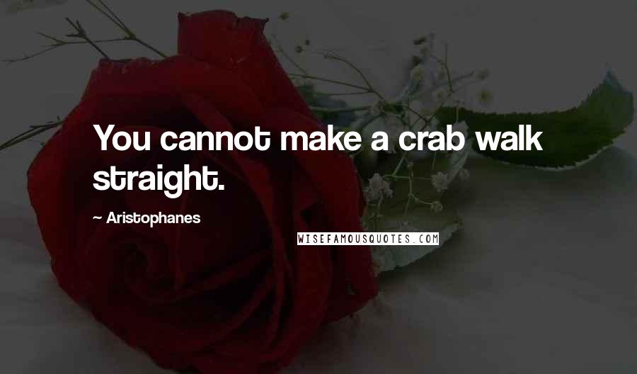 Aristophanes Quotes: You cannot make a crab walk straight.