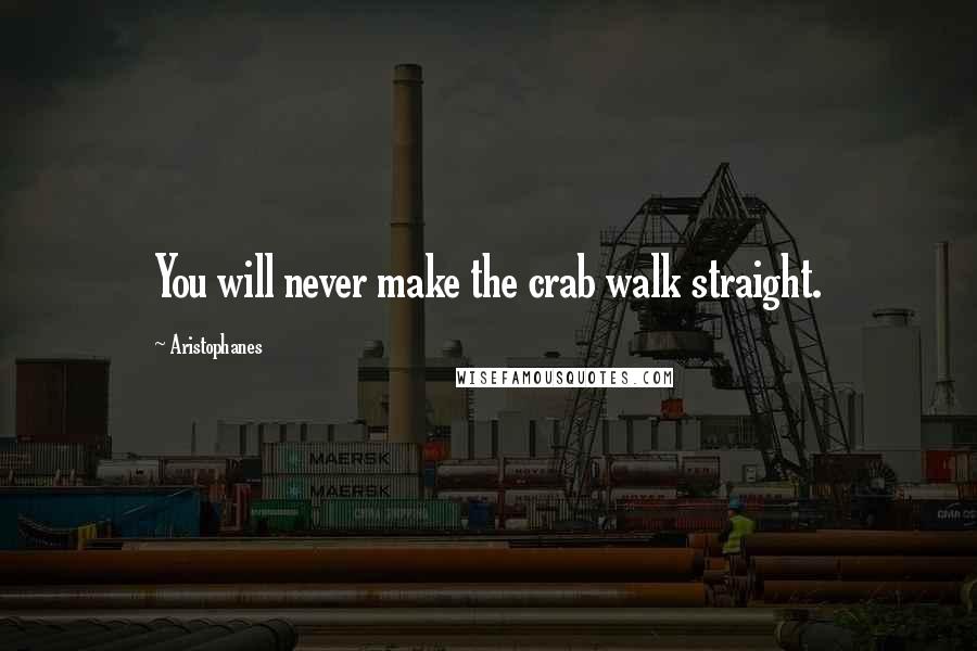 Aristophanes Quotes: You will never make the crab walk straight.