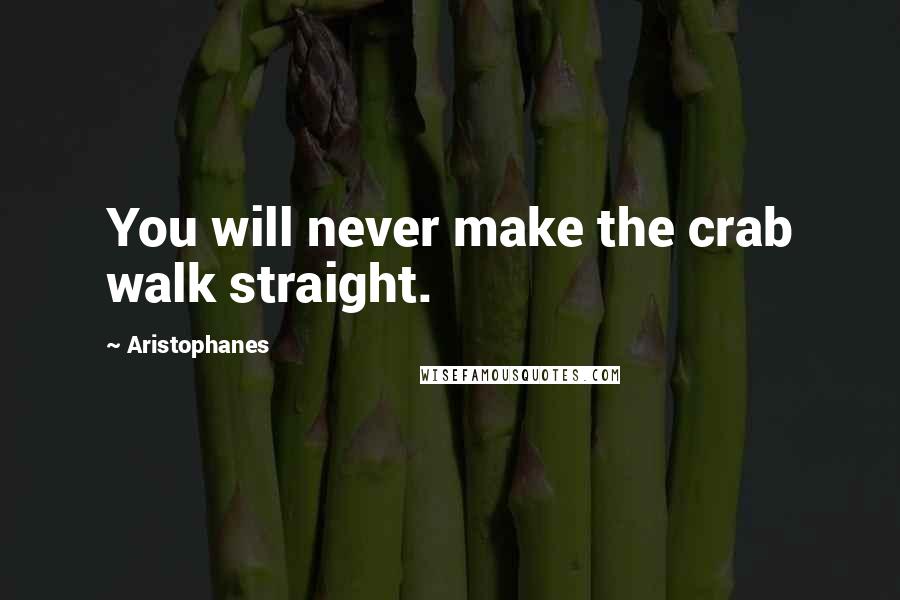 Aristophanes Quotes: You will never make the crab walk straight.