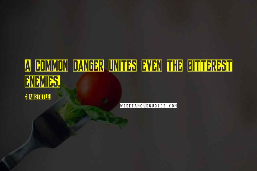 Aristotle. Quotes: A common danger unites even the bitterest enemies.